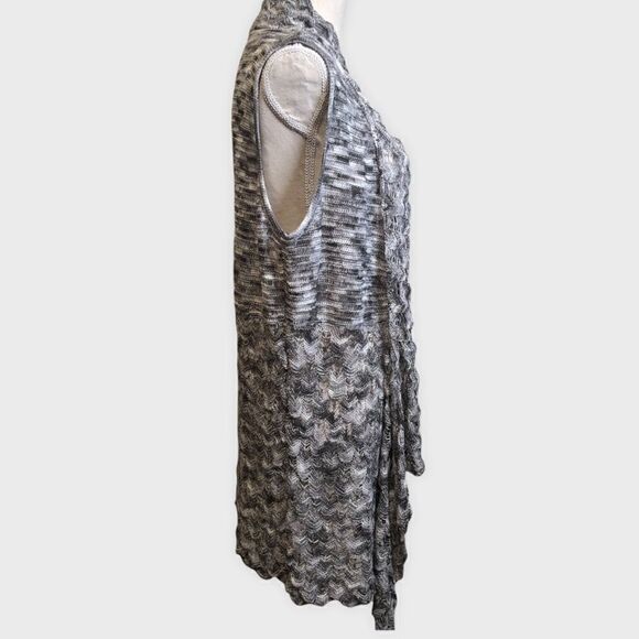 Crocheted Open Drape Front Sweater Vest - Picture 3 of 10